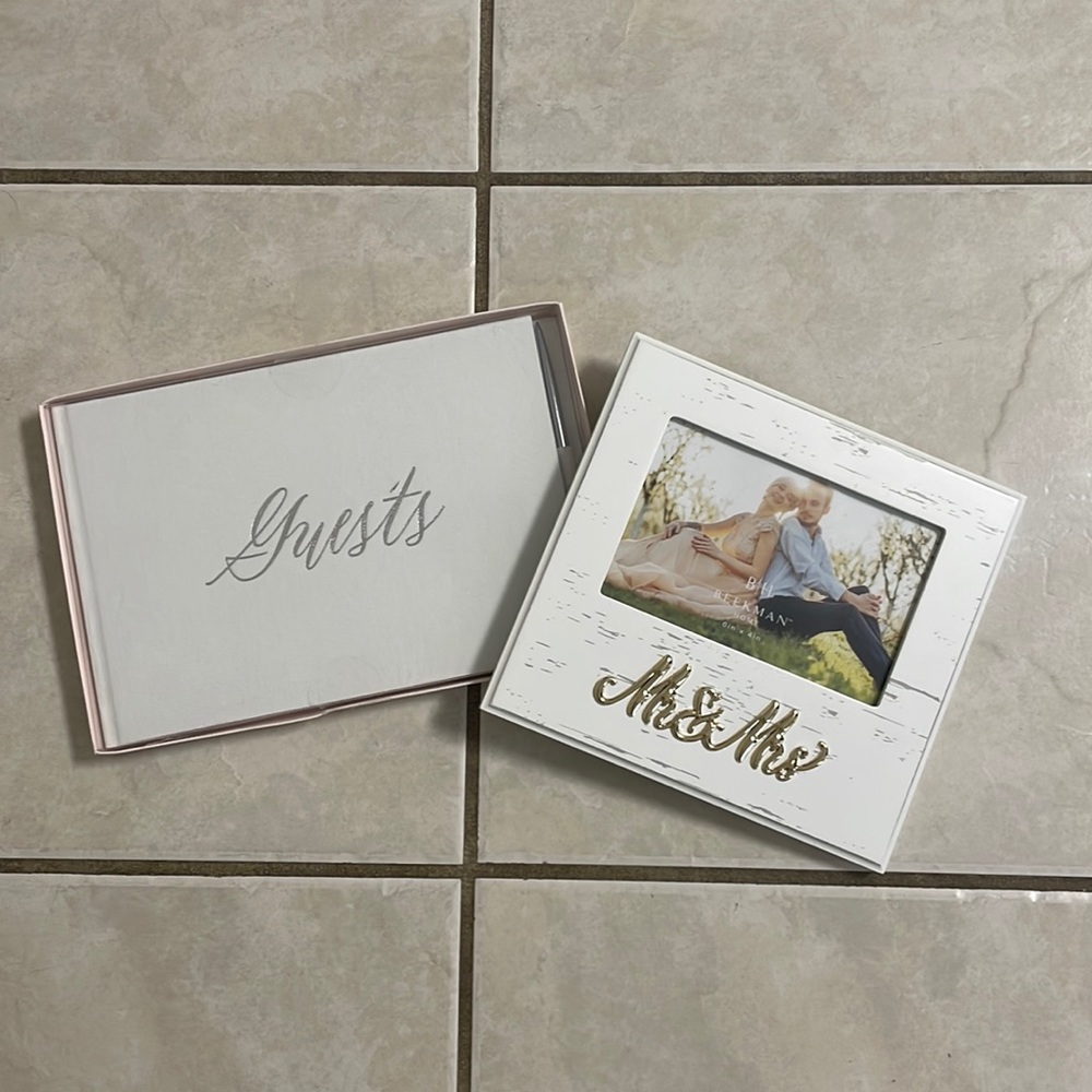 Bridal guest book & photo frame